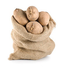Image showing Potatoes in sack