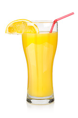 Image showing Orange juice in a big glass