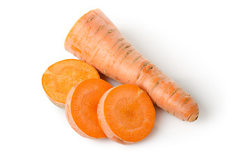 Image showing Fresh carrots isolated on a white