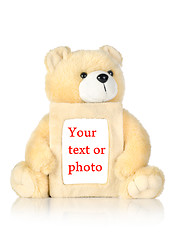 Image showing Teddy bear with photo frame