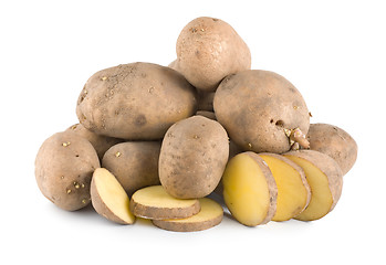 Image showing Pile of potatoes isolated