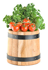 Image showing Barrel with vegetables