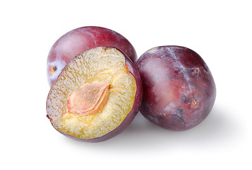 Image showing Three plums