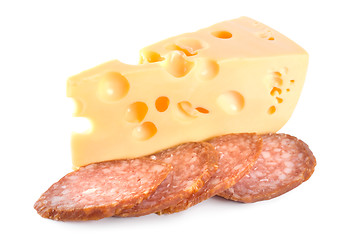 Image showing Cheese and Sausage isolated