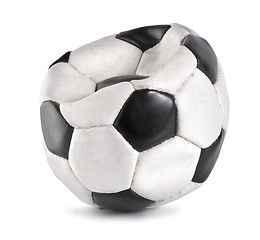 Image showing Deflated soccer ball isolated