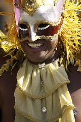 Image showing Man in costume nottinghill carnival london