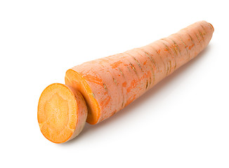 Image showing Fresh carrot on a white