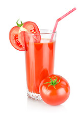 Image showing Tomato juice isolated on white