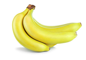 Image showing Bunch of yellow bananas isolated