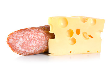Image showing Dutch cheese and sausage