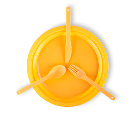 Image showing Orange cutlery set