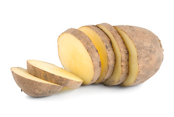 Image showing Cut raw potatoes isolated