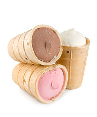 Image showing Three ice cream in the cup