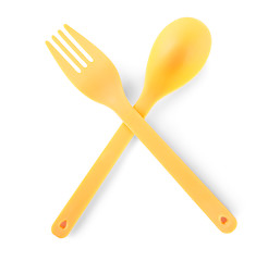 Image showing Disposable cutlery isolated