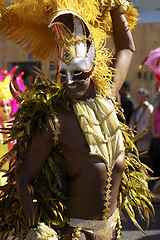 Image showing Man in costume nottinghill carnival london