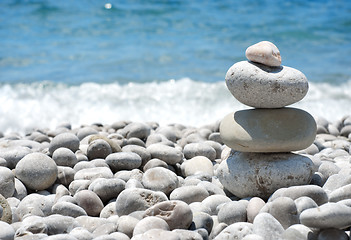 Image showing Stack sea pebbles