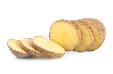 Image showing Cut potatoes isolated