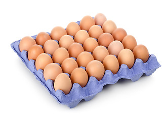 Image showing Eggs in a carton isolated