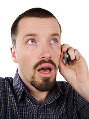 Image showing Young man calling - phone communication