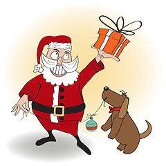 Image showing Santa Claus with gift