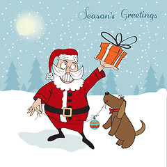 Image showing Santa Claus with gift