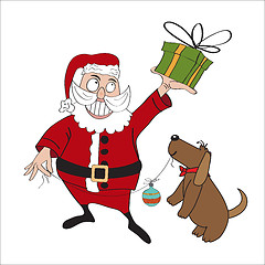 Image showing Santa Claus with gift