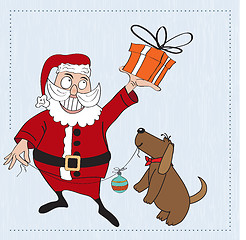 Image showing Santa Claus with gift