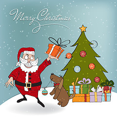 Image showing Santa Claus with gift