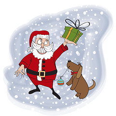 Image showing Santa Claus with gift