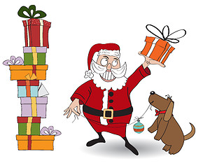 Image showing Santa Claus with gift