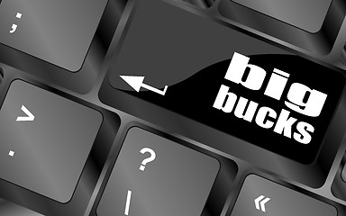 Image showing big bucks on computer keyboard key button