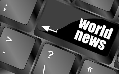 Image showing words world news on computer keyboard key