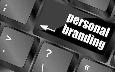 Image showing personal branding on computer keyboard key button