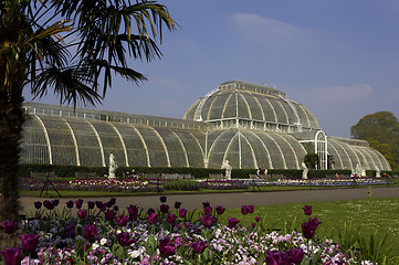 Image showing Palm house kew gardens London uk