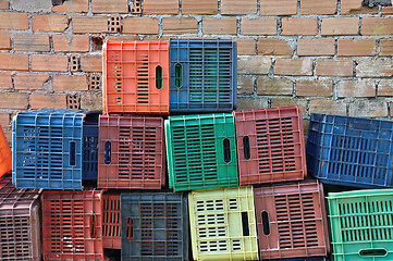 Image showing plastic crates