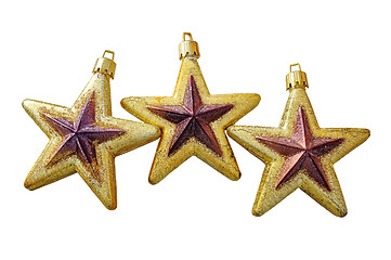 Image showing christmas golden stars