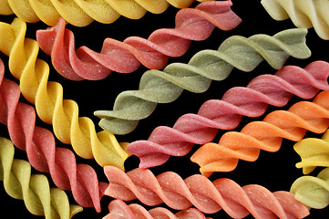 Image showing colorful fusilli italian pasta