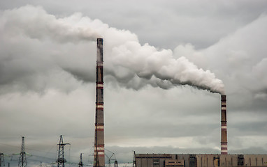 Image showing smoke from power station pipes