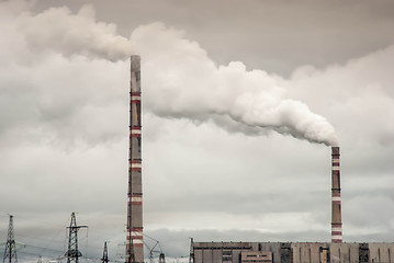 Image showing Power station pipes