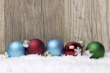 Image showing christmas ornament red, blue and green