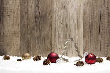 Image showing christmas ornament red and brown