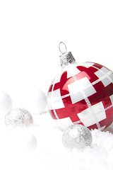 Image showing christmas ornament red and white