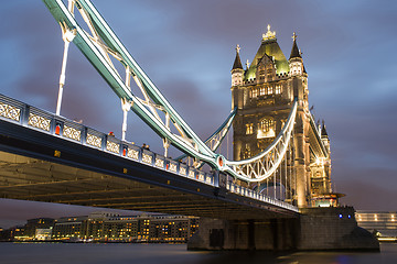 Image showing London Tower bridge on sunset