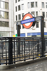 Image showing Subway station and sign