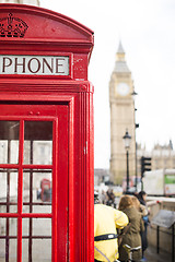 Image showing Big ben and red phone cabine