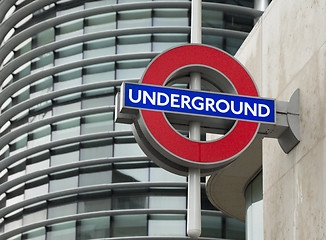 Image showing Subway station and sign