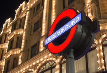 Image showing Subway station and sign