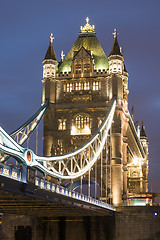 Image showing London Tower bridge on sunset