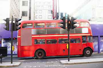 Image showing Red vintage bus in London. 
