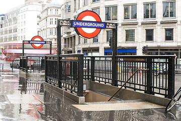 Image showing Subway station and sign